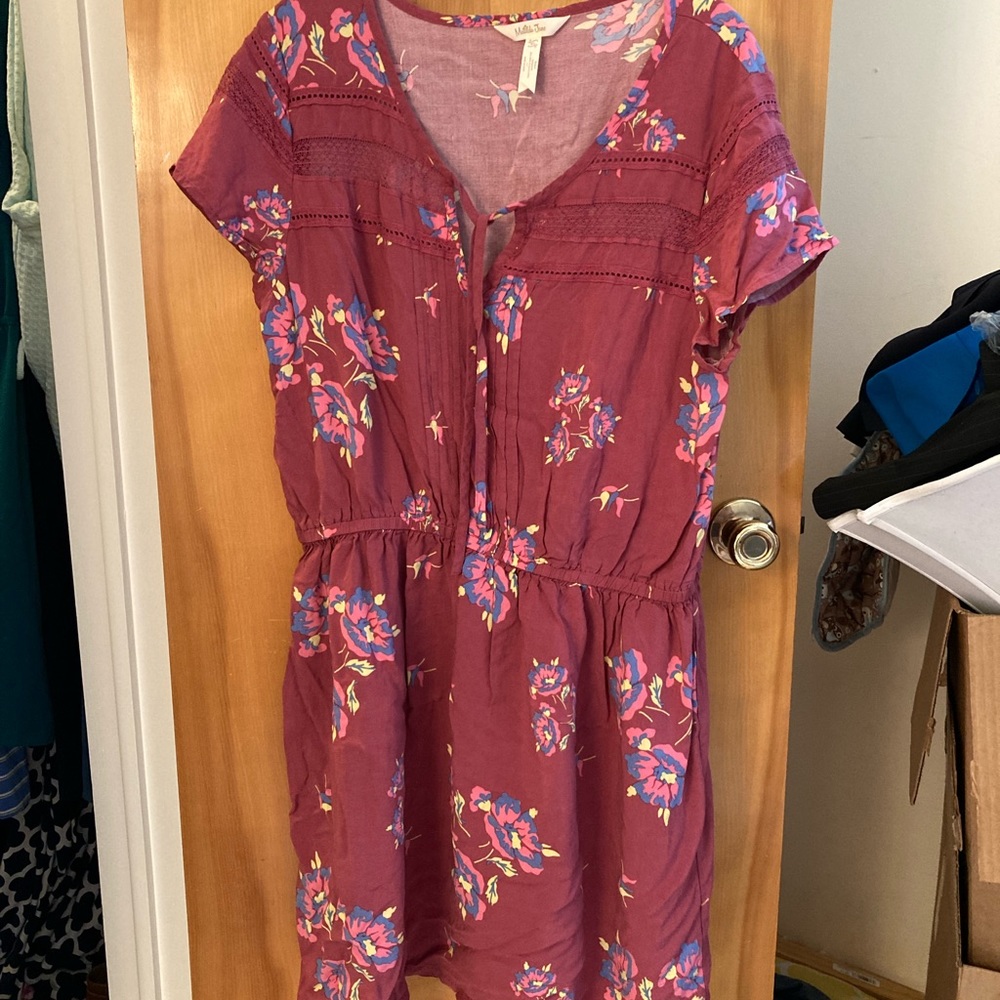 Mauve Matilda Jane Floral cap sleeve art class dress